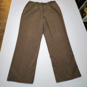 Sag Harbor Women's‎ Brown Pleated Wide Leg Pants Size 10 Elastic Waist